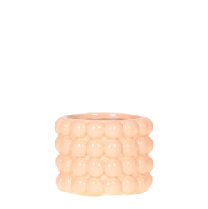 Everspring Poppy sierpot perzik met bolvormig reliëf en glanzende afwerking