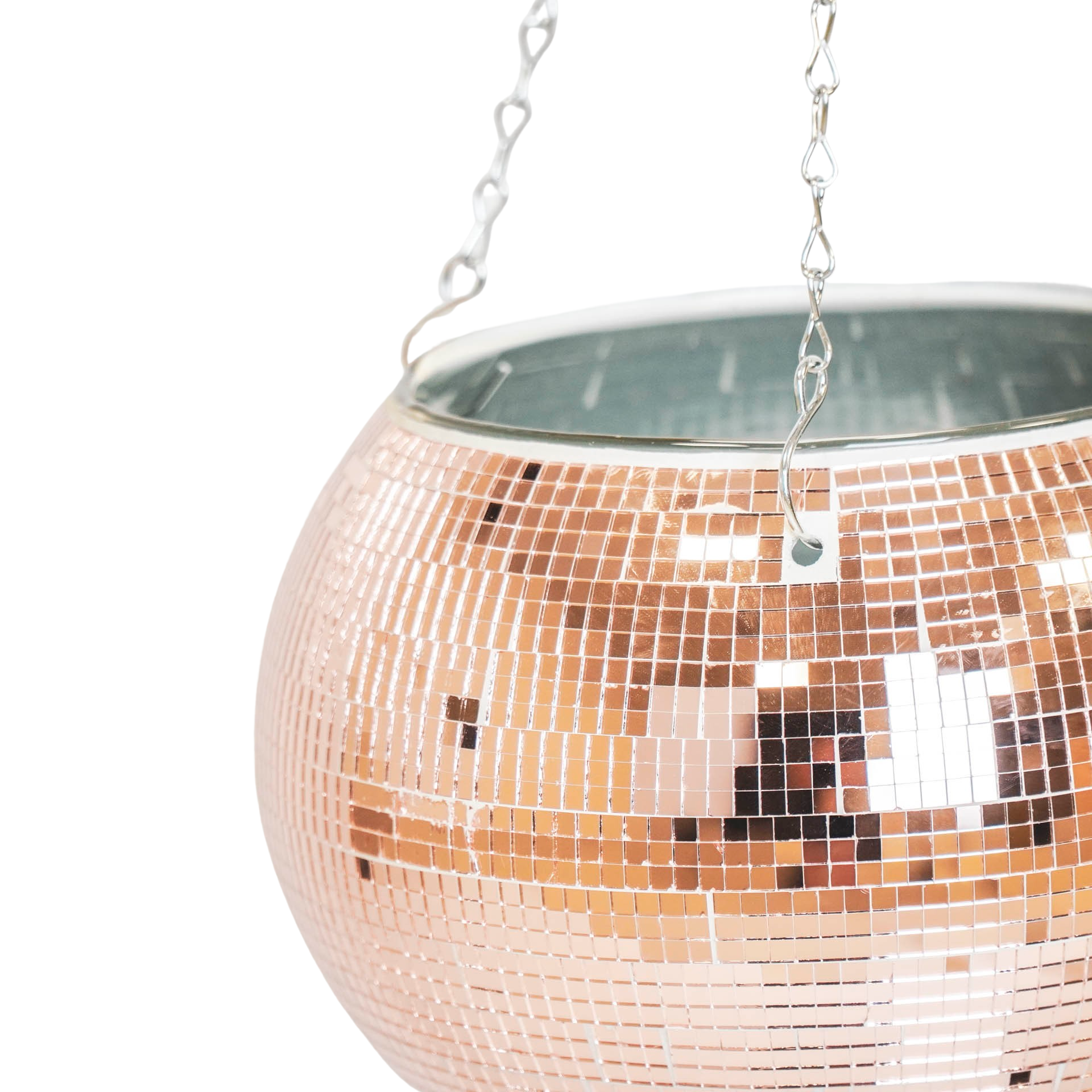 Hangende Vaas - Disco - Glas - Rose Goud - 25x25x25cm