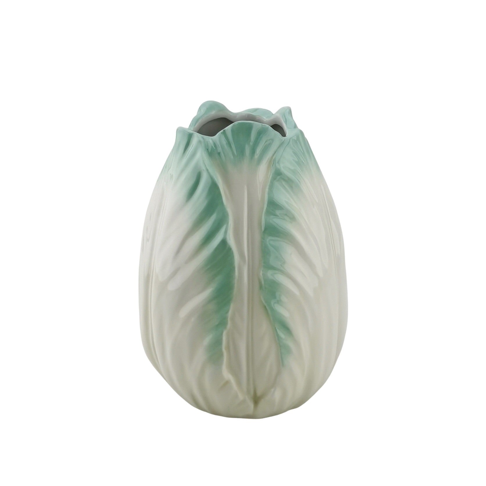 Vaas- Bloemen Vaas Tulpen Kop- Aardewerk- Mint-14x14x19cm