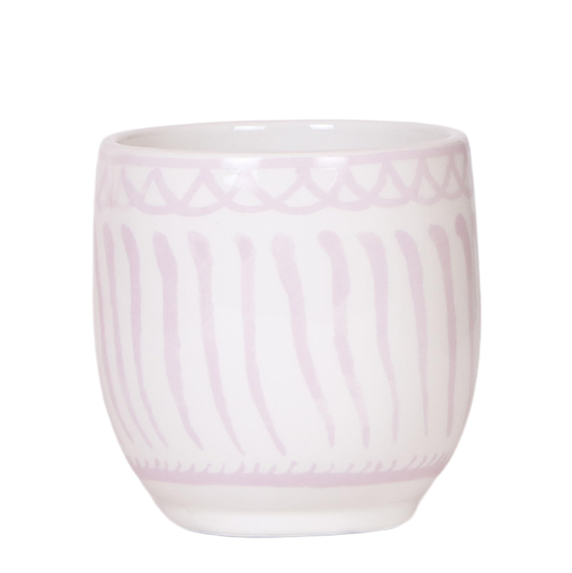 Everspring Granada sierpot roze keramische pot met subtiel patroon en zachte roze tint