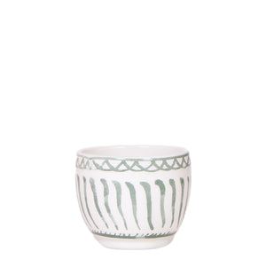 Everspring keramische pot met groene strepen en decoratie groene sierpot kopen