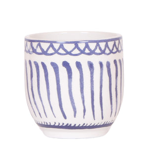 Everspring keramische pot met blauw-wit geometrisch patroon, decoratieve bloempot