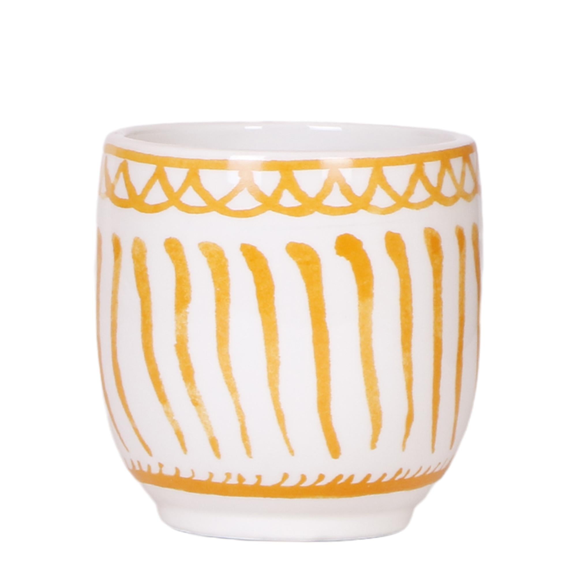 Everspring oranje bloempot keramiek met decoratief patroon en glanzende afwerking