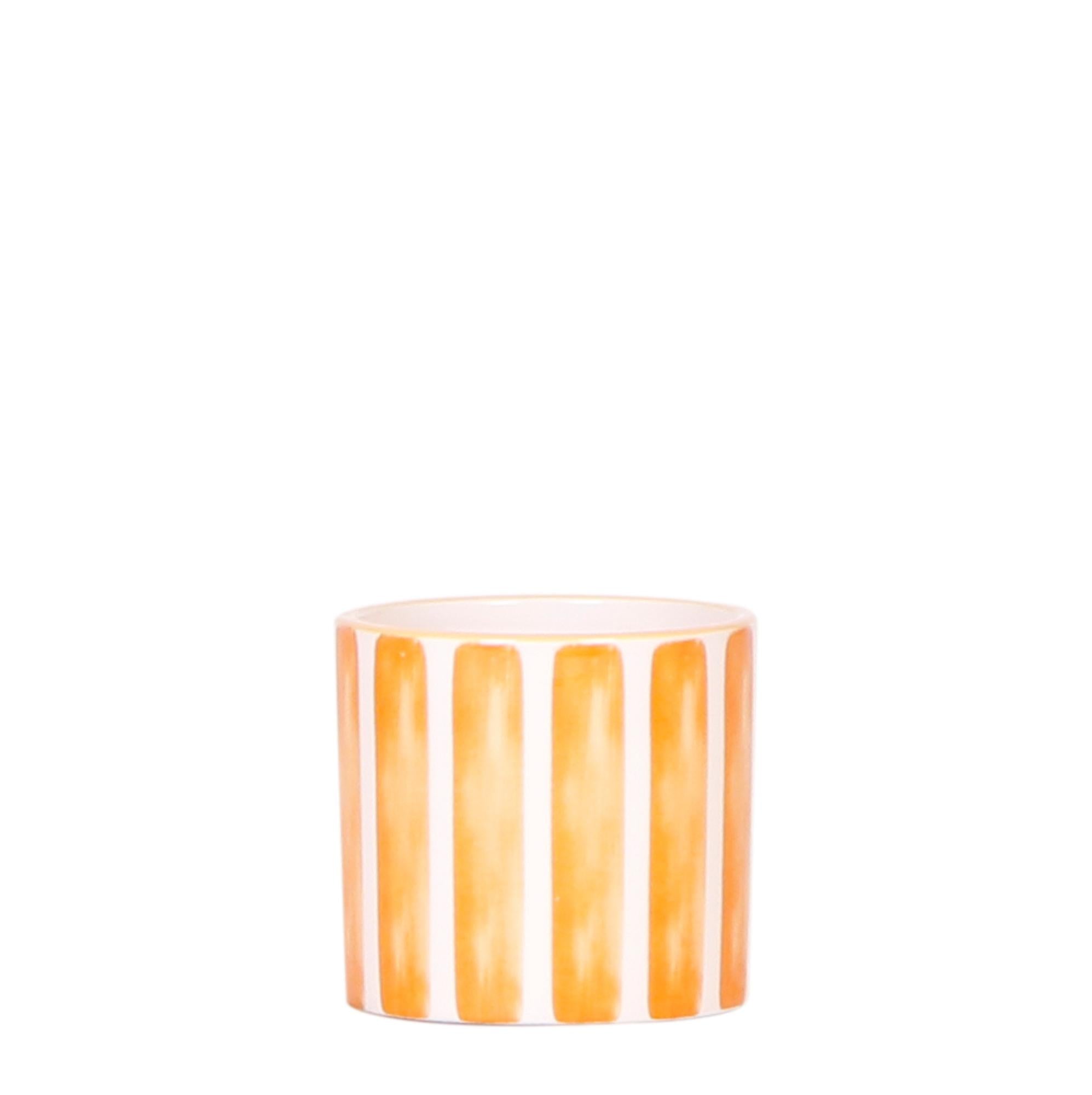 Everspring oranje sierpot keramiek met verticale strepen en moderne uitstraling