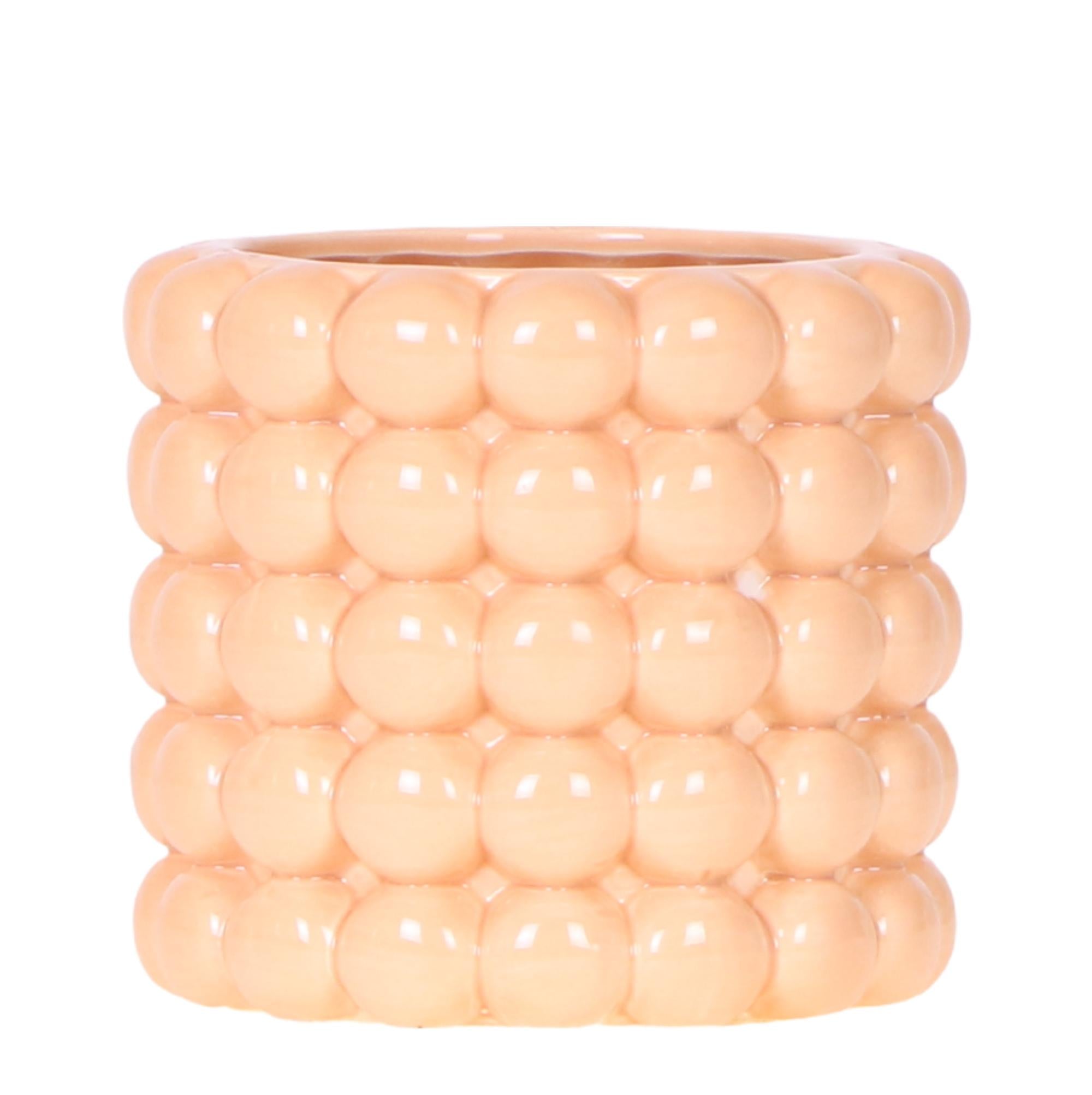 Everspring Poppy sierpot perzik in een ronde bubbeltjesdesign voor binnen en buiten