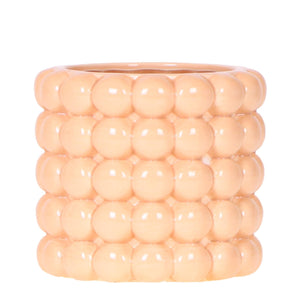 Everspring Poppy sierpot perzik in een ronde bubbeltjesdesign voor binnen en buiten
