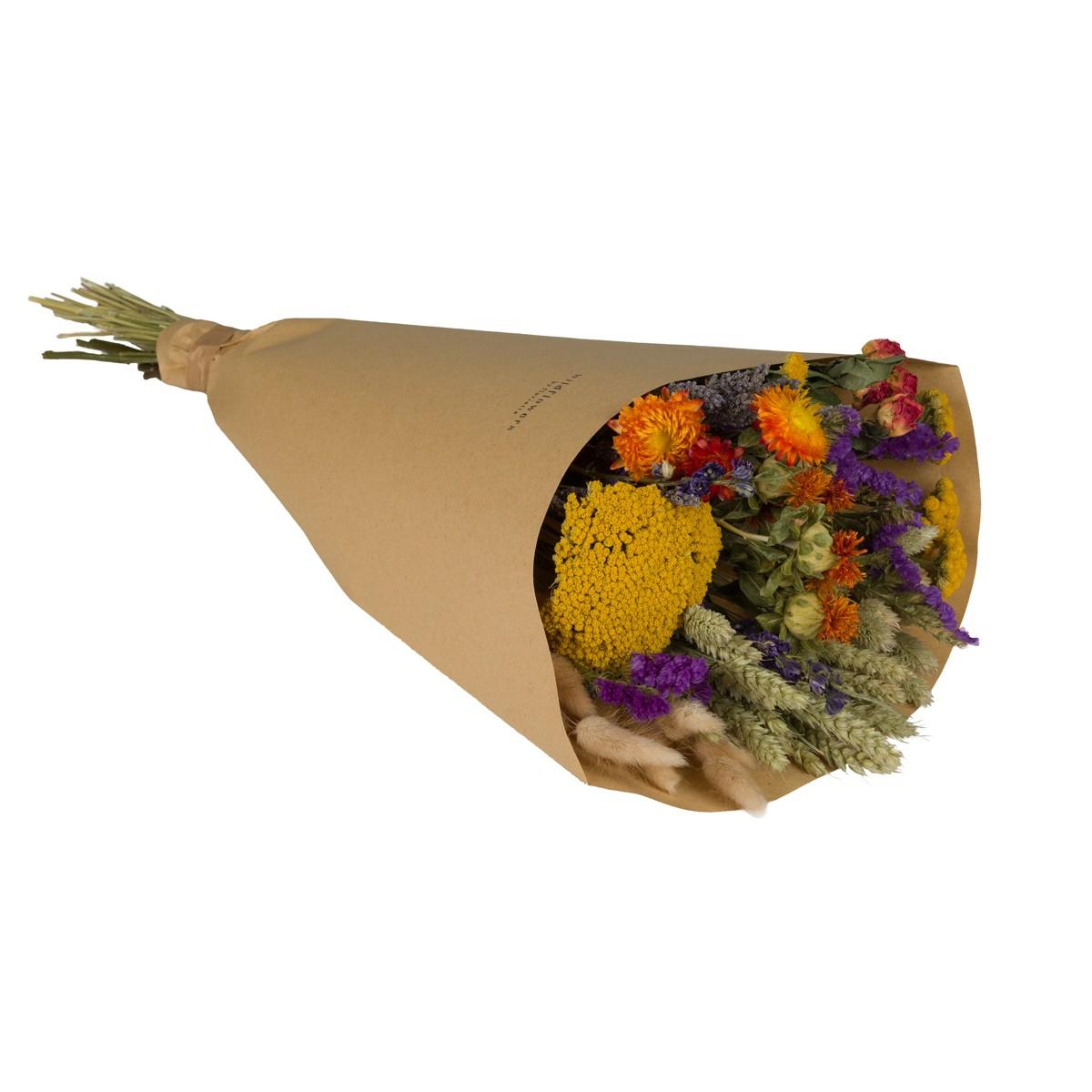 Droogbloemen - Veld boeket - Oranje - ↕60cm