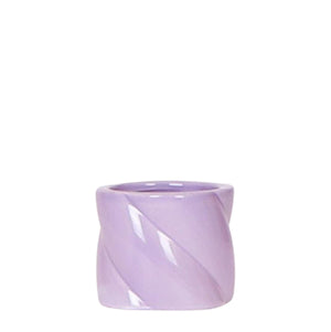 Everspring lila glanzende keramische pot met gedraaide decoratie voor planten en bloemen