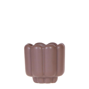 Everspring bruine decoratieve pot met uniek golvend ontwerp voor binnenhuisdecoratie